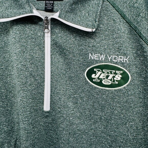 NFL New York Jets Pullover Jacket 1/2 Zip Mens 3XL Green Embroidered GIII Sports - Picture 3 of 10